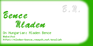 bence mladen business card